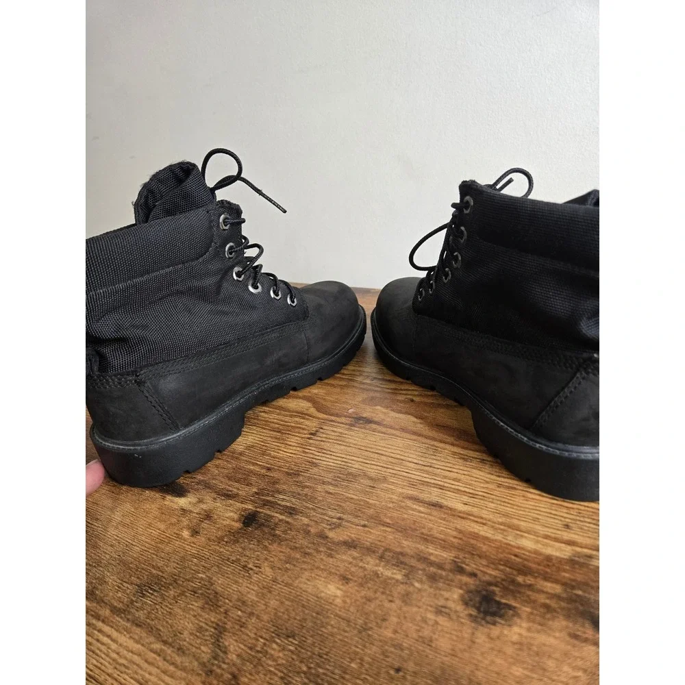Timberland Radford 6-Inch Boots Boys 4.5 Black Nubuck Canvas A13QO Waterproof